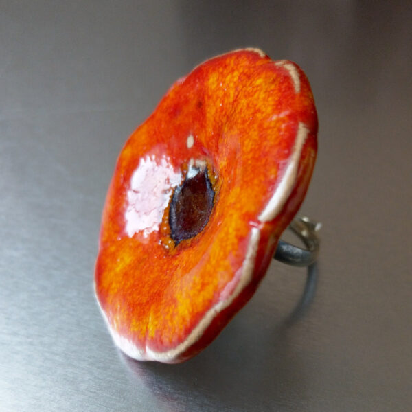 Ceramiczny pierścionek pomarańczowy