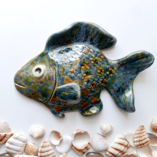 Ryba ceramiczna Stonowana zawieszka na ścianę